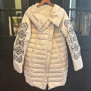 Odd Molly Anthropology Ecru Embroidered Coat - XL